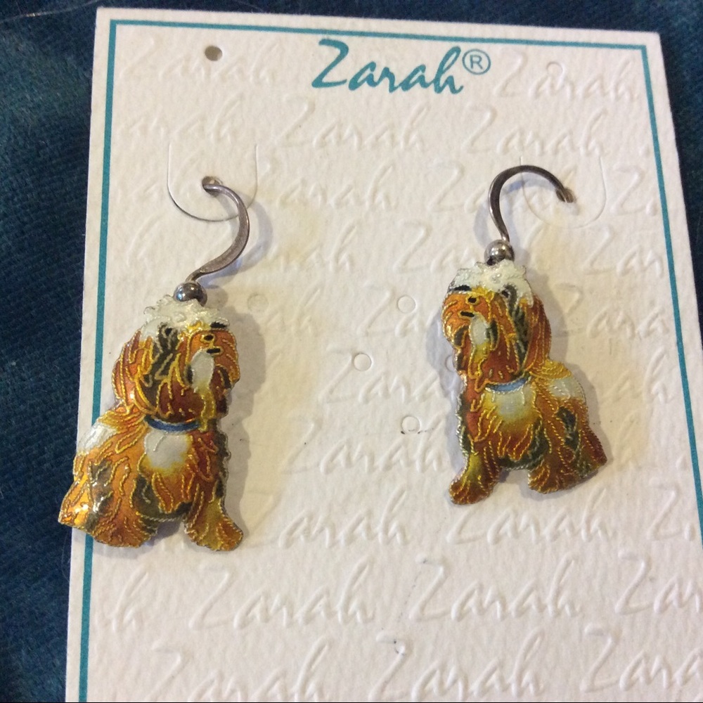 NWT Adorable dog earrings pierced French wire
